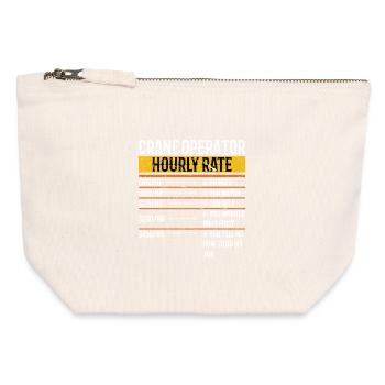 Grue Taux horaire Drôle - Pochette zippée en toile 12 x 13 cm - blanc naturel - Devant