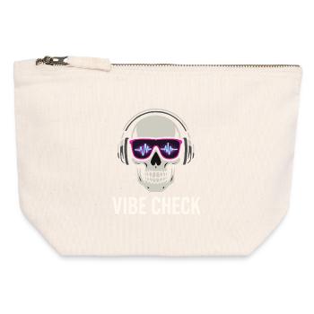 Crâne Neon Vibe Check – Skull Edition - Canvas Zip Pouch 12 x 13 cm - nature - Front