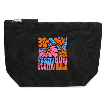 Positive Spirit Positive Vibes - Canvas Zip Pouch 12 x 13 cm - black - Front