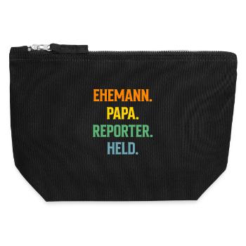 Journaliste d’investigation Journaliste Mari Papa - Pochette zippée en toile 12 x 13 cm - noir - Devant