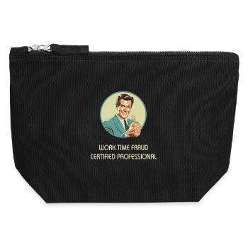 Fraude en matière de temps de travail – Professionnel certifié - Pochette zippée en toile 12 x 13 cm - noir - Devant