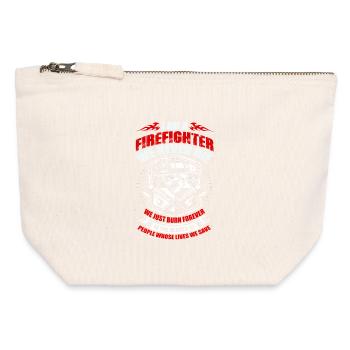 Pompiers - Pochette zippée en toile 12 x 13 cm - blanc naturel - Devant