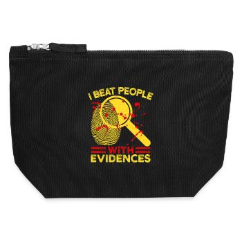 Forensic Science Major Beat People With Evidences - Canvas Zip Pouch 12 x 13 cm - black - Front