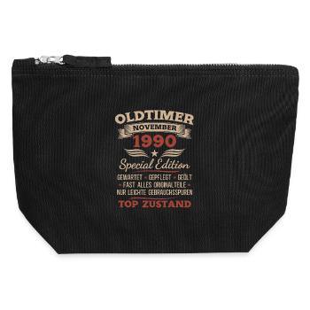 35th Birthday Gift Vintage Car November 1990 - Canvas Zip Pouch 12 x 13 cm - black - Front