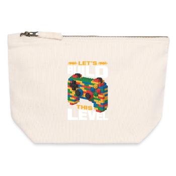 Building Blocks Gamer Gaming Brick Builder - Canvas Zip Pouch 12 x 13 cm - nature - Front