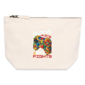 Building Blocks Gamer Gaming Brick Builder - Canvas Zip Pouch 12 x 13 cm - nature - Front