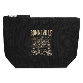 Bonneville Salt Flats Motorrad Geburtstag 1977 - Canvas Reißverschluss-Täschchen (12 x 13 cm) - Schwarz - Vorne