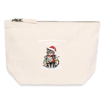 L’équipe de décoration de nez en fourrure en action ! - Pochette zippée en toile 12 x 13 cm - blanc naturel - Devant