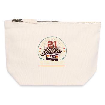21st Birthday Cassette Vintage - Canvas Zip Pouch 12 x 13 cm - nature - Front