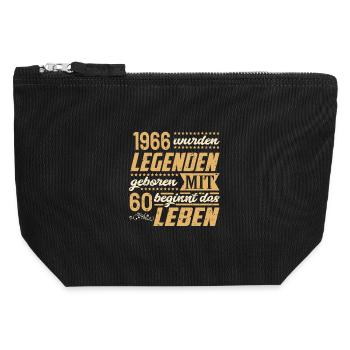 Légendes 1966 Anniversaire Grunge Musique Vie - Pochette zippée en toile 12 x 13 cm - noir - Devant