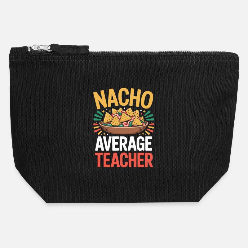 Nacho Average Teacher Mexiko Essen Lehrer - Canvas Reißverschluss-Täschchen (12 x 13 cm) - Schwarz