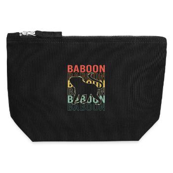 Baboon Baboon Primate Monkey Monkey - Canvas Zip Pouch 12 x 13 cm - black - Front
