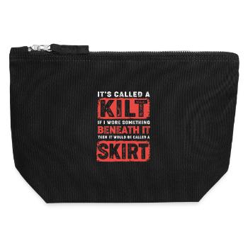 Kilt Schottland Scotland Schottenrock - Canvas Reißverschluss-Täschchen (12 x 13 cm) - Schwarz - Vorne