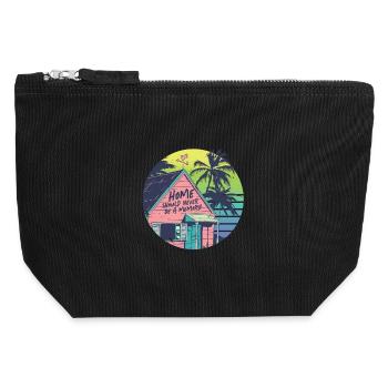 Humanité Égalité - Pochette zippée en toile 12 x 13 cm - noir - Devant