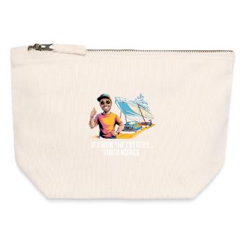 C’est drôle si je gagnais à la loterie, vous remarqueriez un yacht - Pochette zippée en toile 12 x 13 cm - blanc naturel - Devant