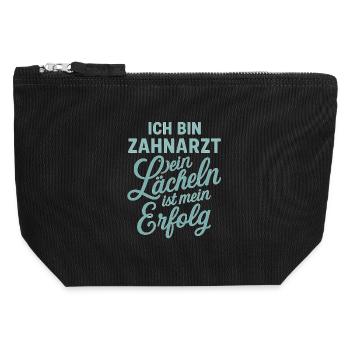 Je suis dentiste Votre sourire est ma réussite - Pochette zippée en toile 12 x 13 cm - noir - Devant