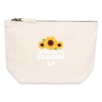 Mamie enceinte chargeant future grand-mère - Pochette zippée en toile 12 x 13 cm - blanc naturel - Devant