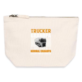 Chauffeur de camion Papi - Pochette zippée en toile 12 x 13 cm - blanc naturel - Devant