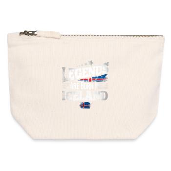 Iceland Place of Birth Birthday - Canvas Zip Pouch 12 x 13 cm - nature - Front