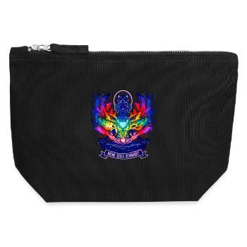 Meine Seele Schnurrt - Yoga Katze Regenbogen - Canvas Reißverschluss-Täschchen (12 x 13 cm) - Schwarz - Vorne