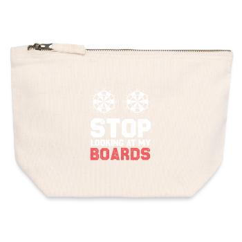 Stop, not on my boards - Canvas Zip Pouch 12 x 13 cm - nature - Front