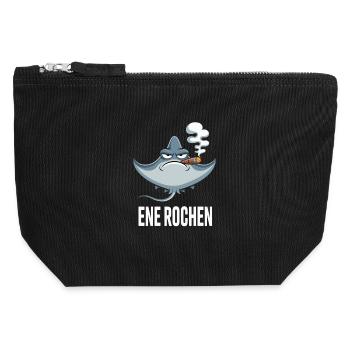 Ene Rochen Raucher Spruch Zigarette Kippe Rauchen - Canvas Reißverschluss-Täschchen (12 x 13 cm) - Schwarz - Vorne