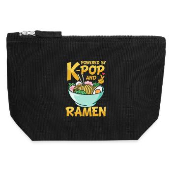 K-Pop Korea-Popmusik Ramen Nudelsuppe Japan - Canvas Reißverschluss-Täschchen (12 x 13 cm) - Schwarz - Vorne
