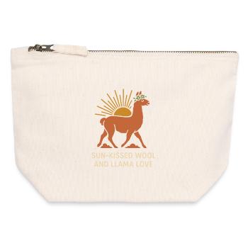 Cottagecore Lama Ästhetisches Süßes Nutztier - Canvas Reißverschluss-Täschchen (12 x 13 cm) - Naturweiß - Vorne