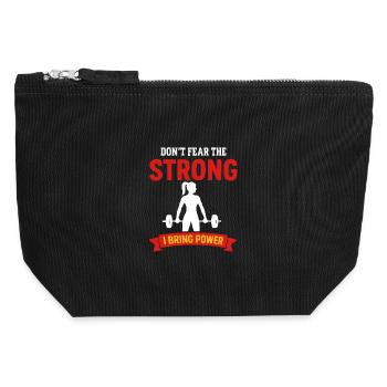 Dont Fear the Strong Power Lift - Canvas Zip Pouch 12 x 13 cm - black - Front