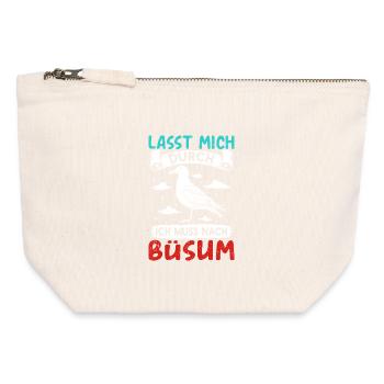 North Sea Holiday LET ME THROUGH MUST GO TO BÜSUM - Canvas Zip Pouch 12 x 13 cm - nature - Front