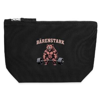 Halérophile BÄRENSTARK Funny - Pochette zippée en toile 12 x 13 cm - noir - Devant