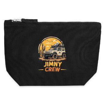 4x4 Jimny Crew Offroad Off Road - Canvas Reißverschluss-Täschchen (12 x 13 cm) - Schwarz - Vorne