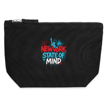 New York State of Mind – Graffiti Street Art Look - Canvas Zip Pouch 12 x 13 cm - black - Front
