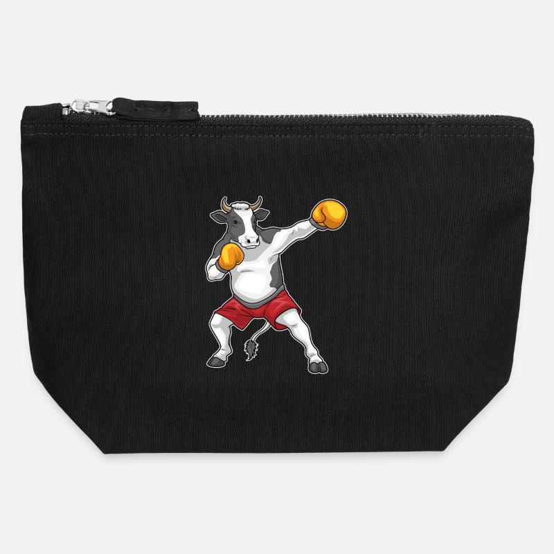 Cow Boxer Gants de boxe Boxe - Pochette zippée en toile 12 x 13 cm - noir
