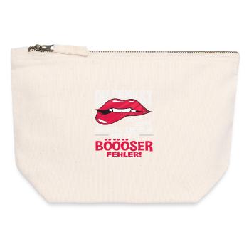 Mauvaise erreur Lip Saying Gift - Pochette zippée en toile 12 x 13 cm - blanc naturel - Devant