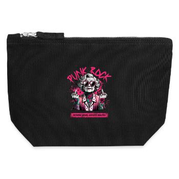 Punk Rock Rebellion Granny Festival Art - Canvas Zip Pouch 12 x 13 cm - black - Front