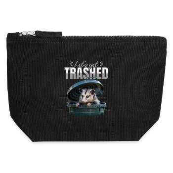 Funny Opossum - Canvas Zip Pouch 12 x 13 cm - black - Front