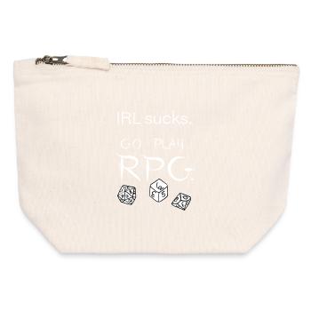IRL sucks go play RPG (white) - Canvas Zip Pouch 12 x 13 cm - nature - Front