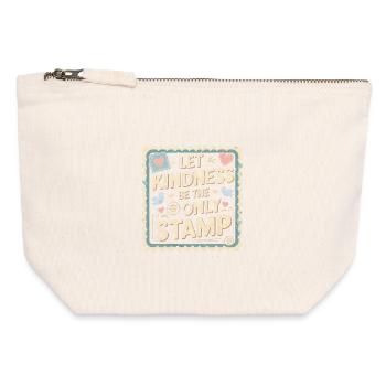 L’humanité laisse la bonté être le seul sceau - Pochette zippée en toile 12 x 13 cm - blanc naturel - Devant
