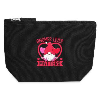 Costume de gnome de jardin Gnomes Lives Matters Gnome - Pochette zippée en toile 12 x 13 cm - noir - Devant