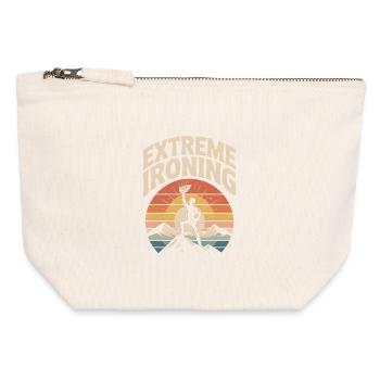 Extreme Ironing Mountaineering - Canvas Zip Pouch 12 x 13 cm - nature - Front