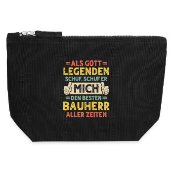 Bauherr - Canvas Reißverschluss-Täschchen (12 x 13 cm) - Schwarz - Vorne