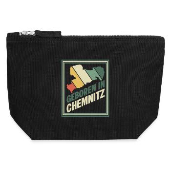 Geboren in Chemnitz Vintage Signet - Canvas Reißverschluss-Täschchen (12 x 13 cm) - Schwarz - Vorne