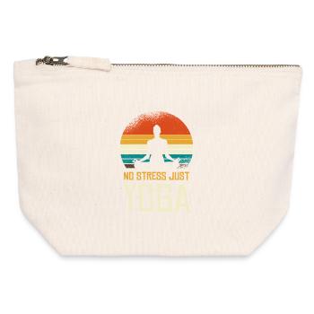 No Stress Just Yoga Retro Silhouette - Canvas Zip Pouch 12 x 13 cm - nature - Front