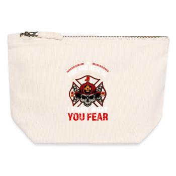 Feuerwehr - Canvas Reißverschluss-Täschchen (12 x 13 cm) - Naturweiß - Vorne