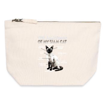Siamkatzen T | Siamkatze Katzen Siam Katzen - Canvas Reißverschluss-Täschchen (12 x 13 cm) - Naturweiß - Vorne