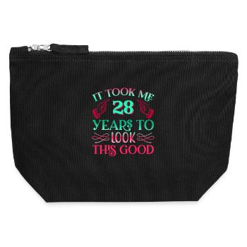 It took 28 years to look so good - Canvas Zip Pouch 12 x 13 cm - black - Front
