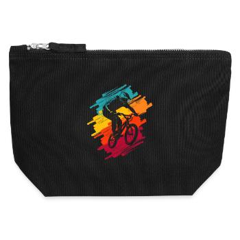 BMX rétro Vélo Stunt Boys Vélo BMX Hommes - Pochette zippée en toile 12 x 13 cm - noir - Devant