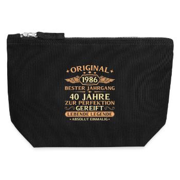 1986 Année de la construction Légende vivante - 40e anniversaire - Pochette zippée en toile 12 x 13 cm - noir - Devant