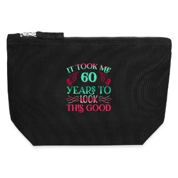 It took 60 years to look so good - Canvas Zip Pouch 12 x 13 cm - black - Front